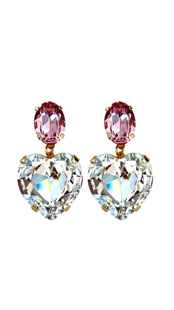 QUEEN OF HEARTS - CLEAR Crystal Earrings