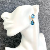 COLOUR BLOCK - LIGHT SAPPHIRE BLUE Crystal Mismatched Earrings