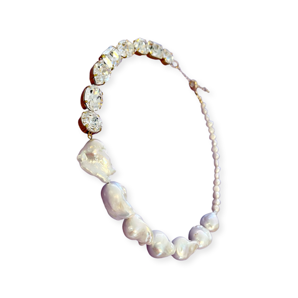 GISELLE Baroque Pearl and Crystal Necklace