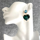 QUEEN OF HEARTS - EMERALD GREEN Crystal Earrings