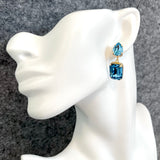 COLOUR BLOCK - LIGHT SAPPHIRE BLUE Crystal Mismatched Earrings